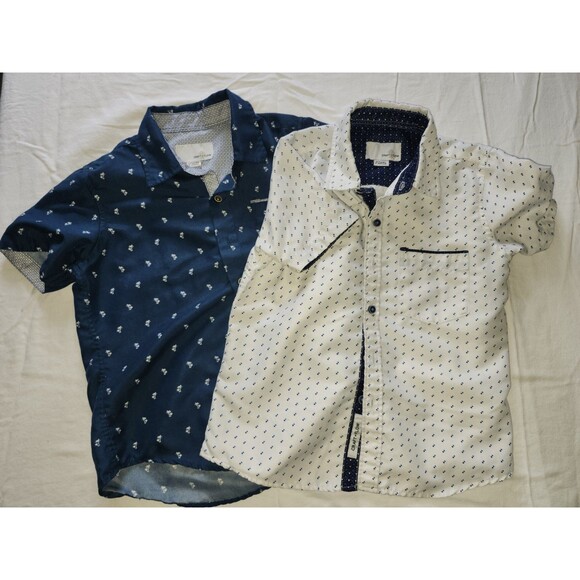 Craft + Flow Boys Button-Up Blue & White Shirt Set Size 5 - Picture 1 of 4